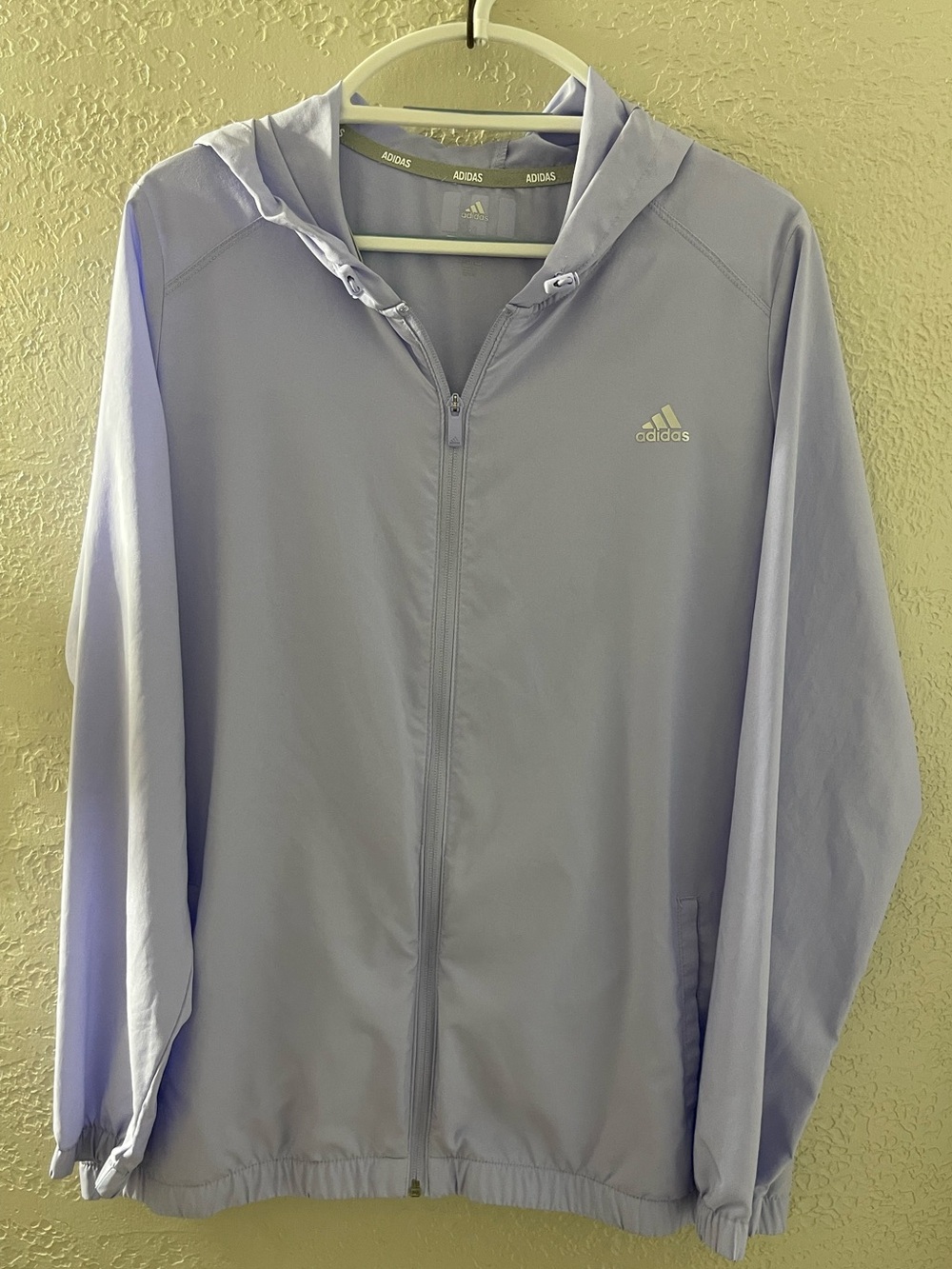 adidas Women’s Light Lavender Hooded Windbreaker Size XL